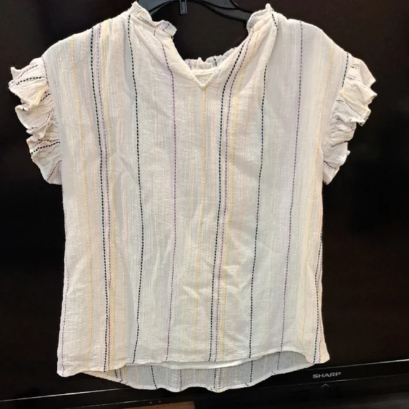 bohme Cream Blouse with Subtle Stripes - Picture 2 of 6